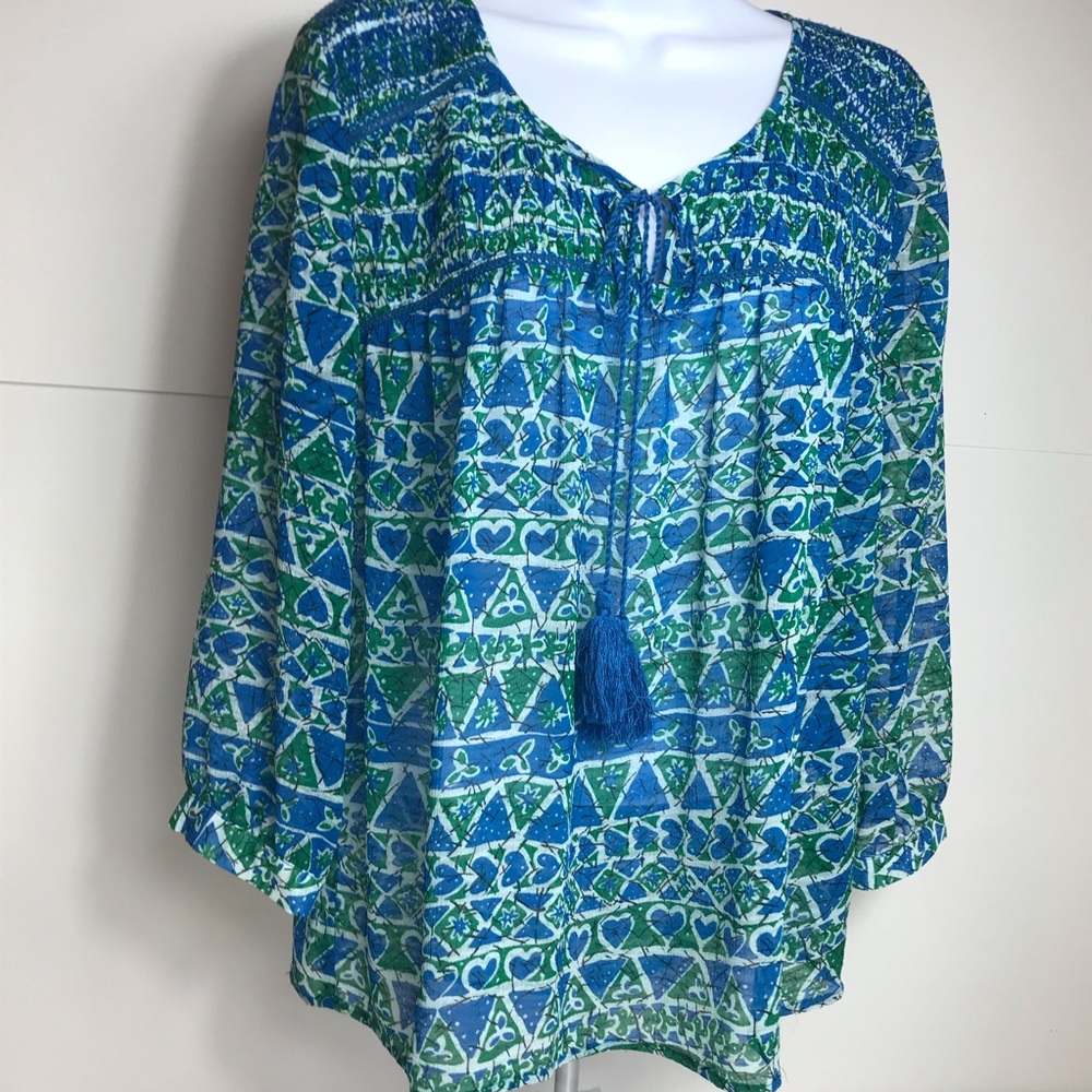 Two by Vince camuto sheer boho tunic top